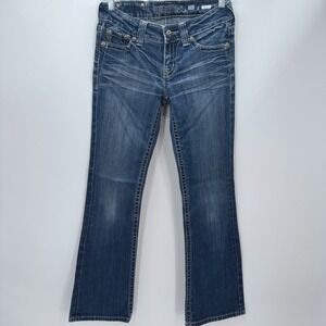 Miss Me Jeans Womens Size 26 Bootcut Fleur de Lis Embellished Denim Pants